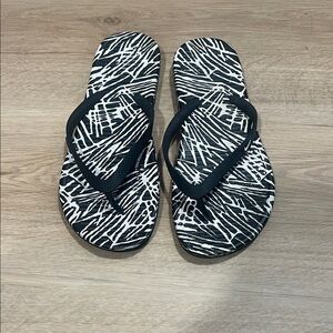 Nike Solarsoft Black and White Women's Flip Flops